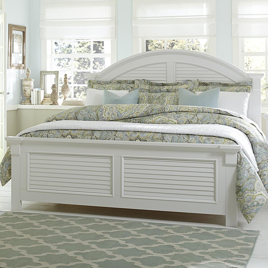 Liberty Furniture Summer House Queen Panel Bed with Louvered Accents